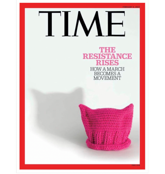 Time Magazine cover from Feb 6 2017 depicting pussyhat